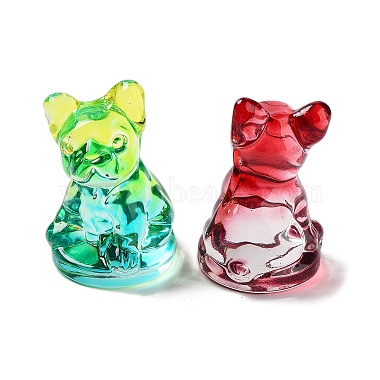 Two Tone Electroplate K9 Glass 3D Dog Figurines(GLAA-B016-01)-2