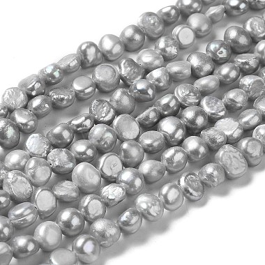 Light Grey Two Sides Polished Pearl Beads