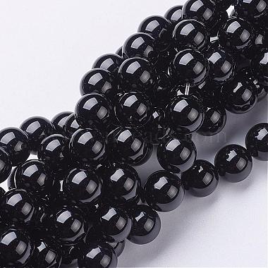 10mm Black Round Black Agate Beads
