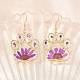 Alloy & Dried Flower Dangle Earrings(AL-Z001-06G)-1