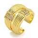 Rack Plating Brass Micro Pave Cubic Zirconia Cuff Rings for Women(RJEW-I107-10G)-1