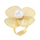 Flower 304 Stainless Steel Adjustable Rings for Women(RJEW-C099-05G)-1