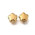 304 Stainless Steel Spacer Beads, Ion Plating(IP), Real 18K Gold Plated, Flower, 6x6x3.5mm, Hole: 1mm(STAS-L315-074G-03)