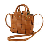DIY Purse Knitting Kits, including PU Imitation Leather Fabric, Meatl Rivets, Screwdriver, Organizer Insert, Chocolate, 25x15x6cm(DIY-WH0019-24A)