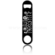 430 Stainless Steel Bottle Openers, Laser Cut, Rectangle, Dog, 178x40x2mm(AJEW-WH0259-049)