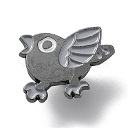 Gothic Art Enamel Pins, Gunmetal Alloy Bird Badge for Women Men, Bird, 19.9x25.5x1.4mm(JEWB-K001-10D-B)