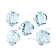 K9 Glass, Imitation Austrian Crystal Beads, Faceted, Roundell, Light Blue, 6x6x6mm, Hole: 1.2mm(GLAA-R001-03D)