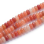 Natural Red Aventurine Bead Strands, Rondelle, 8x5mm, Hole: 1mm, about 75pcs/strand, 14.9 inch(G-R408-5x8-18)