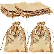 60Pcs Organza Drawstring Bags, Rectangle, Gold, 18x13cm(OP-BBC0001-01E)