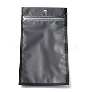 Plastic Zip Lock Bag, Storage Bags, Self Seal Bag, Top Seal, with Window and Hang Hole, Rectangle, Black, 18x10x0.2cm, Unilateral Thickness: 3.1 Mil(0.08mm)(OPP-H001-03B-03)