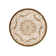 Wood Tray, Jewelry Plate, Flat Round with Flower, Flower, 300mm(AJEW-WH0416-004)