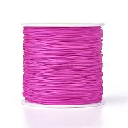 Round String Thread Polyester Fibre Cords, Magenta, 0.8mm, about 109.36 yards(100m)/roll(OCOR-J003-17)