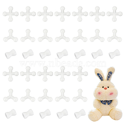 36Pcs 3 Styles Plastic Doll Joints, Doll Making Accessories, White, 24~38x16~38x11mm, Inner Diameter: 10mm, 12pcs/style(KY-OC0001-35)