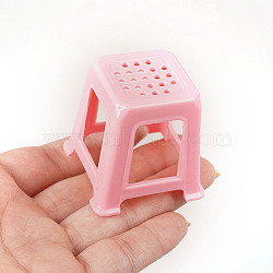 Plastic Chair Mini Model, Micro Landscape Dollhouse Accessories, Pretending Prop Decorations, Pink, 40x40x41mm(PW-WGF83F6-03)