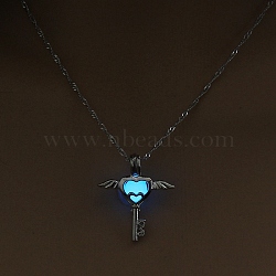 Luminous Alloy Pendants, Necklace, Halloween Theme, Key, 17.72 inch(45cm)(PW-WG28634-17)