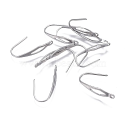 304 Stainless Steel Earring Hooks, with Vertical Loop, Stainless Steel Color, 20.5x4.5mm, Hole: 1.2mm, 22 Gauge, Pin: 0.6mm(STAS-P236-23P)