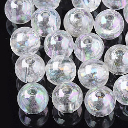 Transparent Acrylic Beads, AB Color, Round, Clear AB, 8x7.5mm, Hole: 2.5mm(X-MACR-S299-001B)