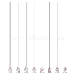 8Pcs 8 Style 304 Stainless Steel Blunt Tip Dispensing Needle with Brass Luer Lock, Long Syringe Needle Applicator Needles for Liquid Measuring Epoxy Resin Craft, Stainless Steel Color, 13.2x0.6x0.6cm, 1pc/style(FIND-FG0002-98)