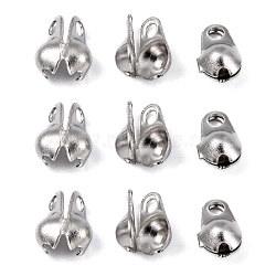 304 Stainless Steel Bead Tips, Calotte Ends, Clamshell Knot Cover, Stainless Steel Color, 6x3mm, Hole: 1mm, Inner Diameter: 3mm(STAS-R063-21)