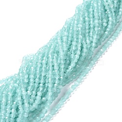 Cat Eye Beads Strands, Round, Faceted, Pale Turquoise, 3mm, Hole: 0.2mm, 14.17 inch(36cm), 122pcs/strand(CE-I005-B34)