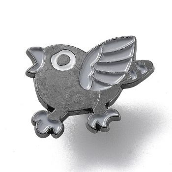 Gothic Art Enamel Pins, Gunmetal Alloy Bird Badge for Women Men, Bird, 19.9x25.5x1.4mm