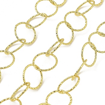 304 Stainless Steel Link Chains, Round, Soldered, Cadmium Free & Lead Free, with Spool, Real 24K Gold Plated, 13x1mm