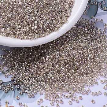 MIYUKI Round Rocailles Beads, Japanese Seed Beads, (RR3191) Silverlined Light Blush AB, 11/0, 2x1.3mm, Hole: 0.8mm, about 5500pcs/50g