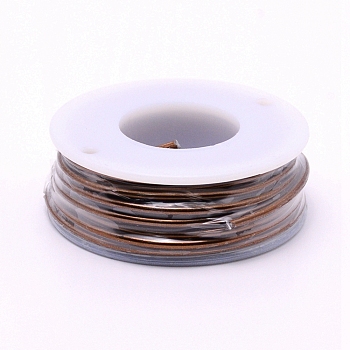 Round Aluminum Wire, with Spool, Coconut Brown, 12 Gauge, 2mm, 5.8m/roll