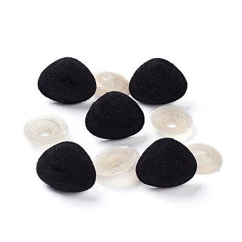 (Defective Closeout Sale)Flocky Plastic Doll Safety Noses, Toy Accessories, Nose, Black, 22x26x21mm, Pin: 6mm
