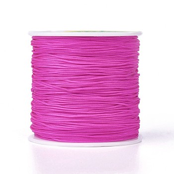 Round String Thread Polyester Fibre Cords, Magenta, 0.8mm, about 109.36 yards(100m)/roll