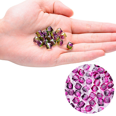 Two Tone Transparent Spray Painted Acrylic Beads(X-ACRP-T005-10mm-26-M)-4