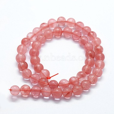 Cherry Quartz Glass Beads Strands(G-I199-28-8mm)-2