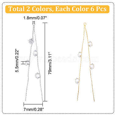 12Pcs 2 Colors Brass Tassel Big Pendants(KK-AR0002-60)-2