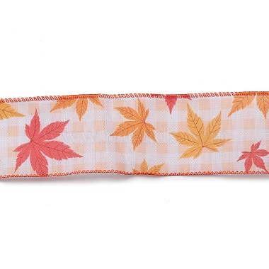 10M Thanksgiving Day Theme Wired Linen Ribbon(OCOR-G013-02H)-2