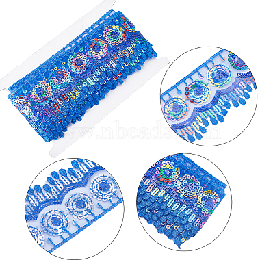 4~4.5M Ethnic Style Polyester Lace Trim with Colorful Paillette(OCOR-GF0002-39C)-7