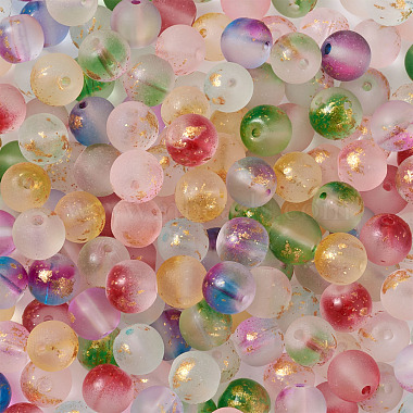 Brins de perles de verre peintes à la bombe givrée(GLAA-TA0003-10)-6