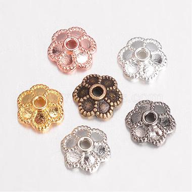 Mixed Color Flower Alloy Bead Caps