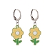 4 Pair 4 Color Alloy Enamel Flower Dangle Leverback Earrings(EJEW-JE05236)-3