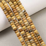 Natural Huanglong Jade Beads Strands, Rondelle, 6.5x4.5mm, Hole: 0.9mm, about 86pcs/strand, 15.08 inch(38.3cm)(G-L647-D02-4x6mm)