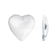 Transparent Glass Heart Cabochons, Clear, 20x20x5~6mm(X-GGLA-R021-20mm)