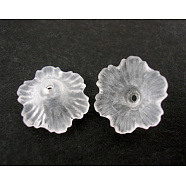 Transparent Acrylic Beads, Frosted, Flower, Clear, 11x4.5mm, Hole: 1mm, the wholesale of PL561(X-PL561)