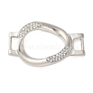 Alloy Crystal Rhinestone Oval Connector Links Charms, Lead Free & Nickel Free & Cadmium Free, Platinum, 30x48x4.5mm, Hole: 9x4.5mm(FIND-M052-10P-NR)