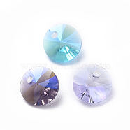 Glass Rhinestone Charms, Faceted, Cone, Mixed Color, 6x3mm, Hole: 1mm(RGLA-L017-B-M)
