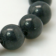 Natural Mashan Jade Round Beads Strands, Dyed, Prussian Blue, 4mm, Hole: 1mm, about 98pcs/strand, 15.7 inch(G-D263-4mm-XS25)