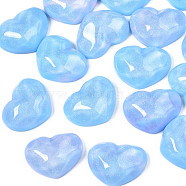 Transparent Resin Cabochons, Water Ripple, Heart, Light Sky Blue, 17x21x7.5mm(CRES-N031-003A-B14)