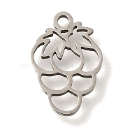 201 Stainless Steel Pendants, Fruit Charms, Grape, 13x8.5x1mm, Hole: 1.2mm(STAS-R136-01P-09)