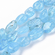 Natural Quartz Crystal Beads Strands, Tumbled Stone, Dyed, Nuggets, 10~20x10~17x6~10mm, Hole: 0.8mm, about 28~29pcs/strand, 16.34 inch(41.5 cm)(G-S364-030)
