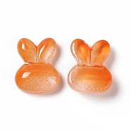 Electroplated Glass Cabochons, Rabbit, Dark Orange, 10x8x3mm(EGLA-H102-03C)