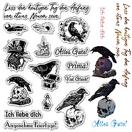 Custom PVC Plastic Clear Stamps, for DIY Scrapbooking, Photo Album Decorative, Cards Making, Stamp Sheets, Film Frame, Raven, 160x110x3mm(DIY-WH0439-0431)