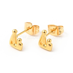 304 Stainless Steel Tiny Castle Stud Earrings with 316 Stainless Steel Pins for Women, Golden, 7.5x5.5mm, Pin: 0.6mm(EJEW-J043-17G)